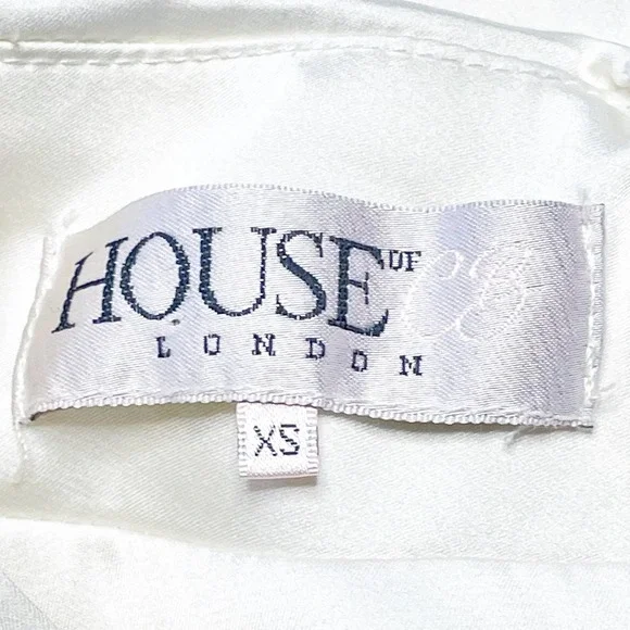 House OF CB London White Satin Plunge Neck Wide Leg Jumpsuit XS - Picture 4 of 4